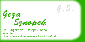 geza sznopek business card