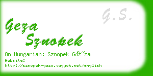 geza sznopek business card